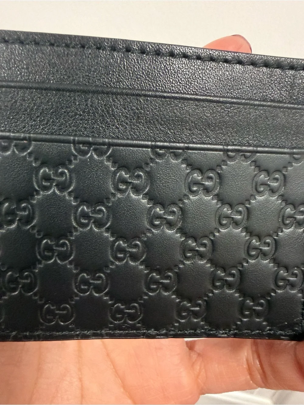 Gucci Black Leather Microguccissima Card Case